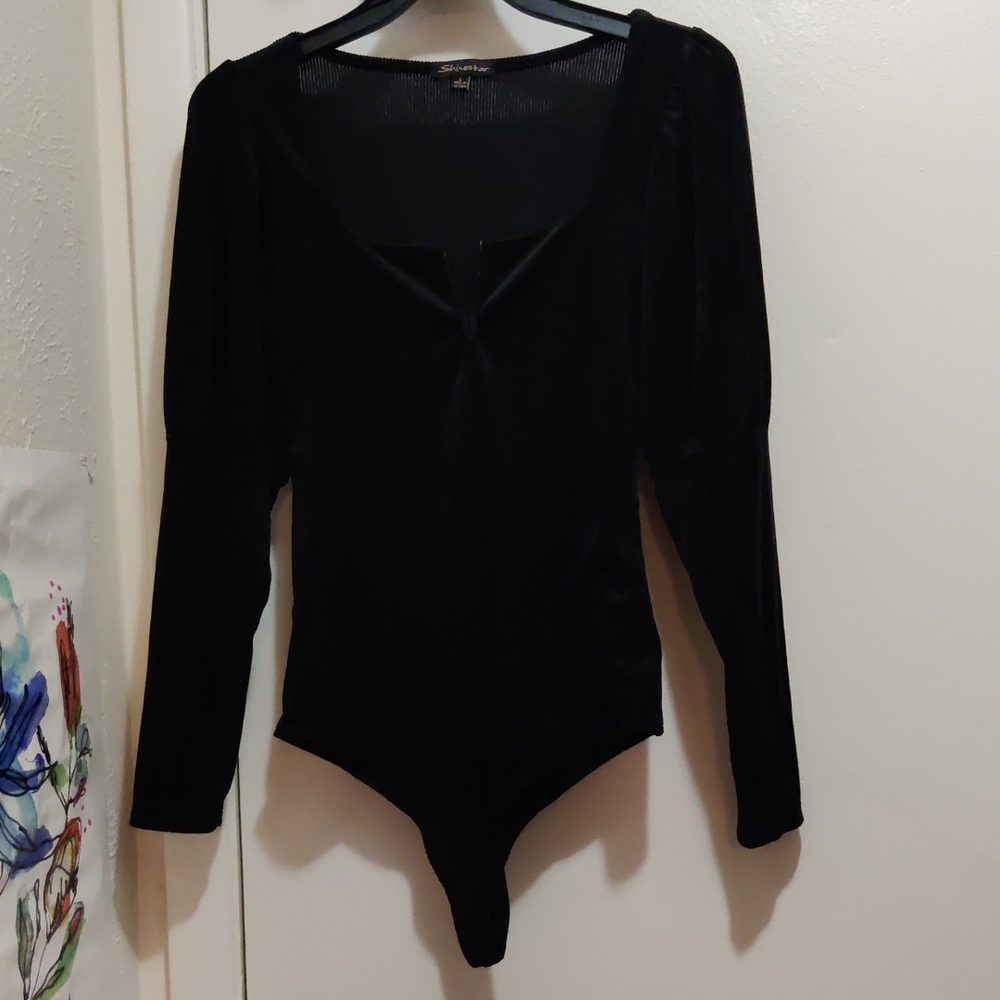 Shinestar Black Ribbed Knit